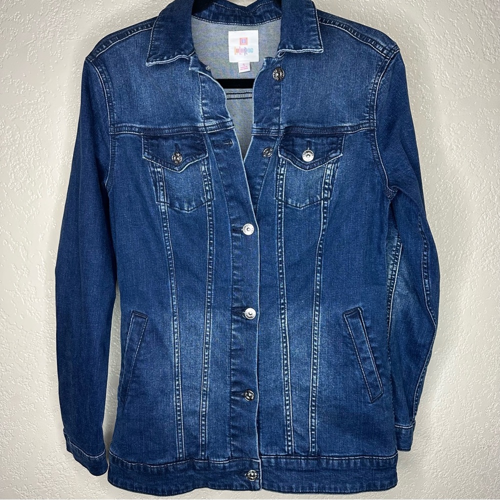 Blue Jean denim Jacket with floral embroidery